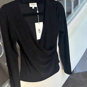 Stylish Black Wrap Top